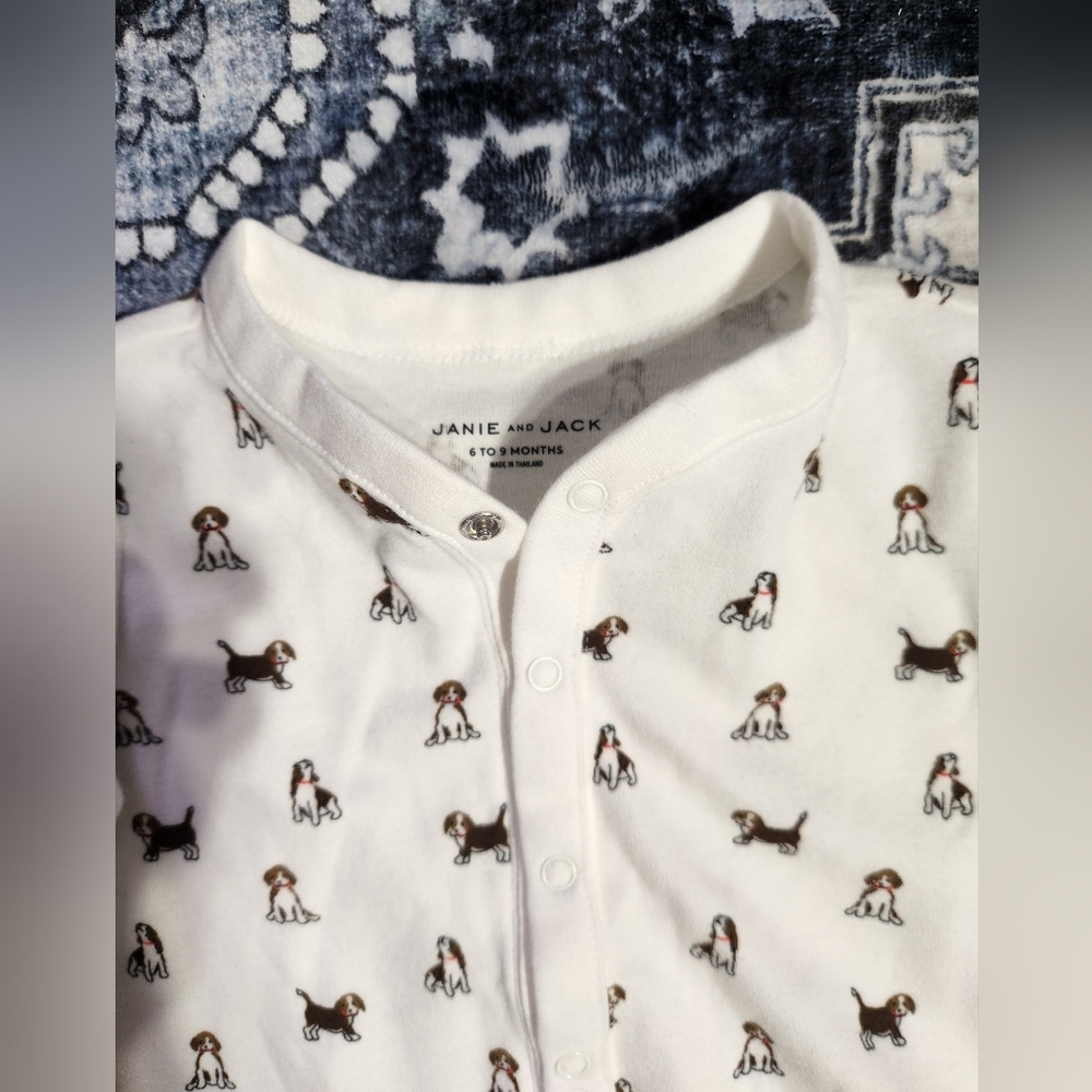 Janie and Jack White and Brown Pajama Sets Soft and Lightweight - Picture 2 of 3